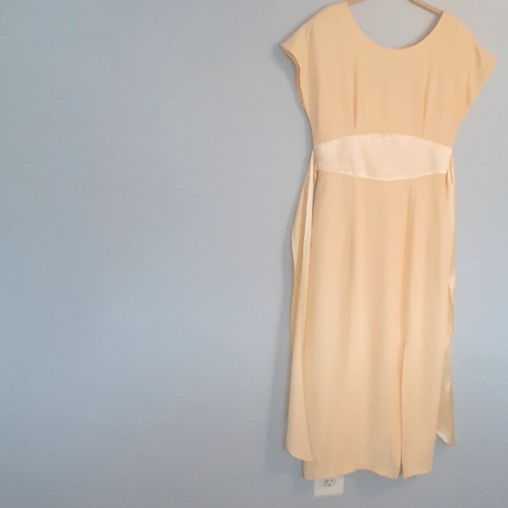 Beautiful Vintage Caren Desiree pale yellow dinner dress .